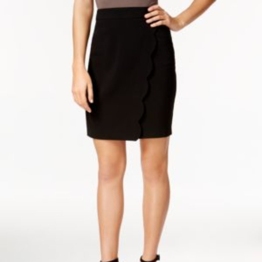 Bcx Juniors Scalloped Faux-Wrap Pencil Skirt
